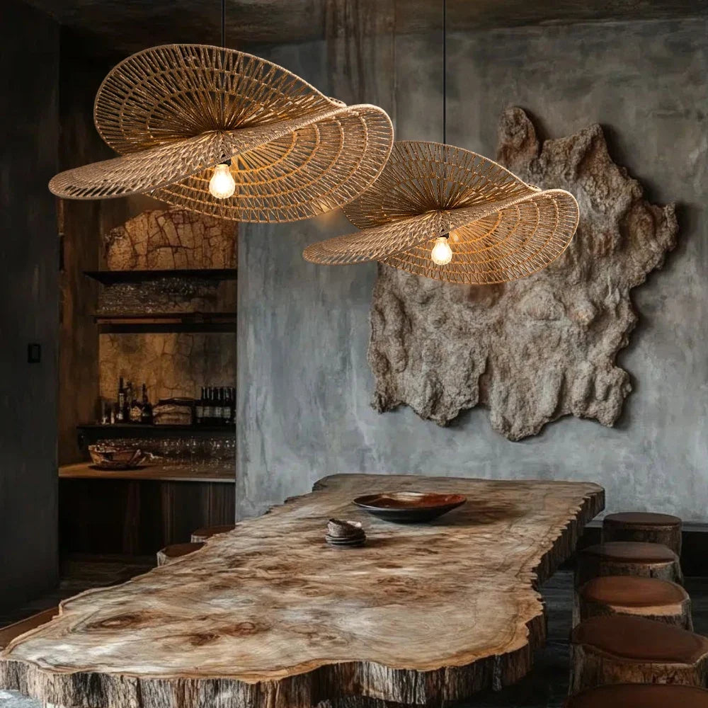 Valar Wabi Sabi Tiered Wicker Jute Pendant Light