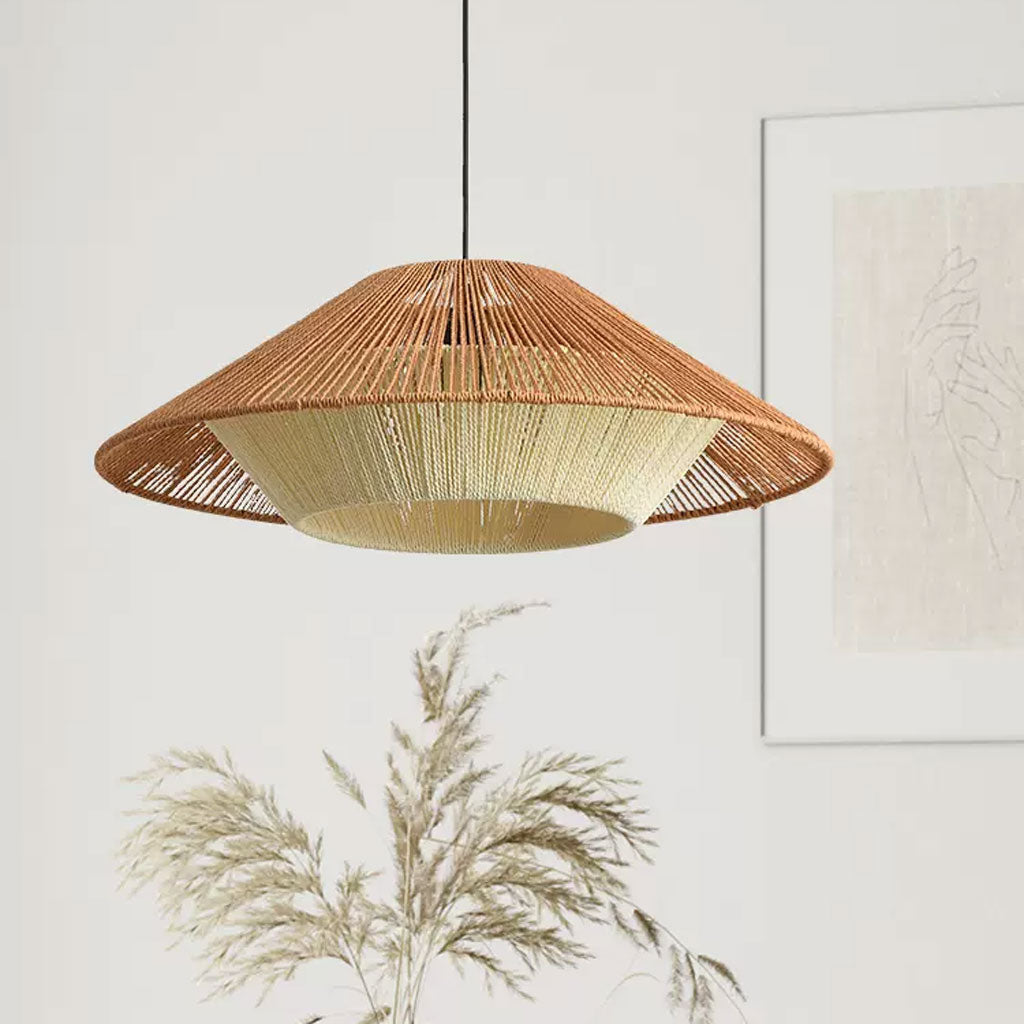Vintage Wabi Sabi Hemp Rope Pendant Light