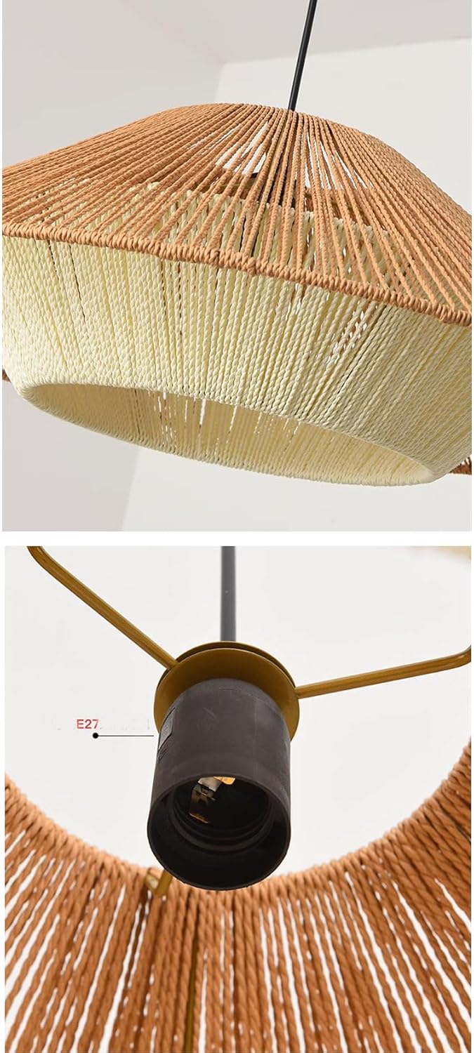 Vintage Wabi Sabi Hemp Rope Pendant Light