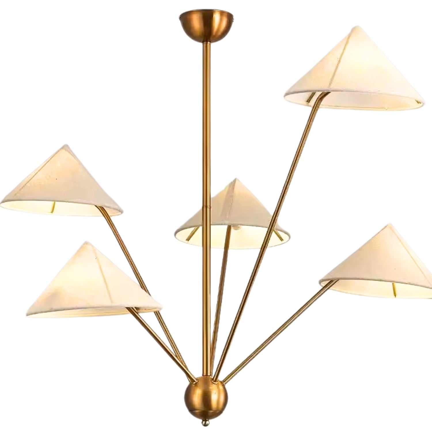 5 Arm Wabi Sabi Cone Fabric Ceiling Light
