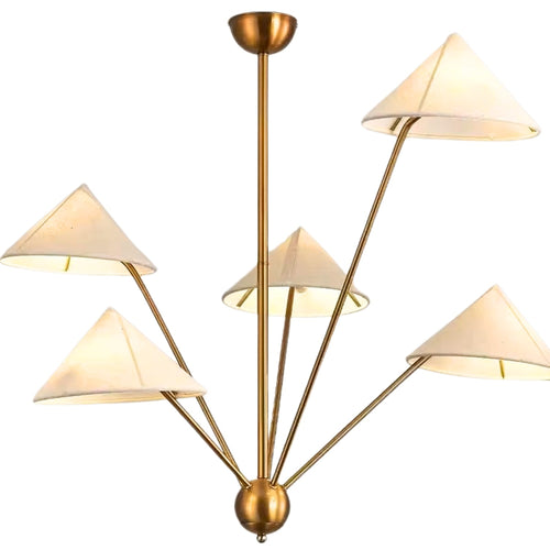 5 Arm Wabi Sabi Cone Fabric Ceiling Light