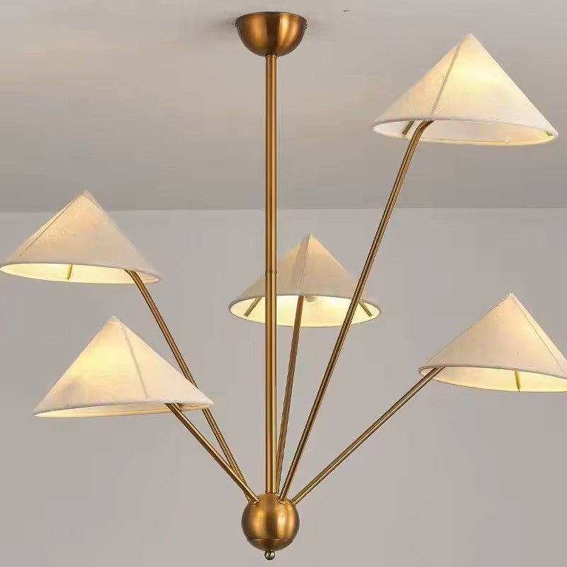 5 Arm Wabi Sabi Cone Fabric Ceiling Light