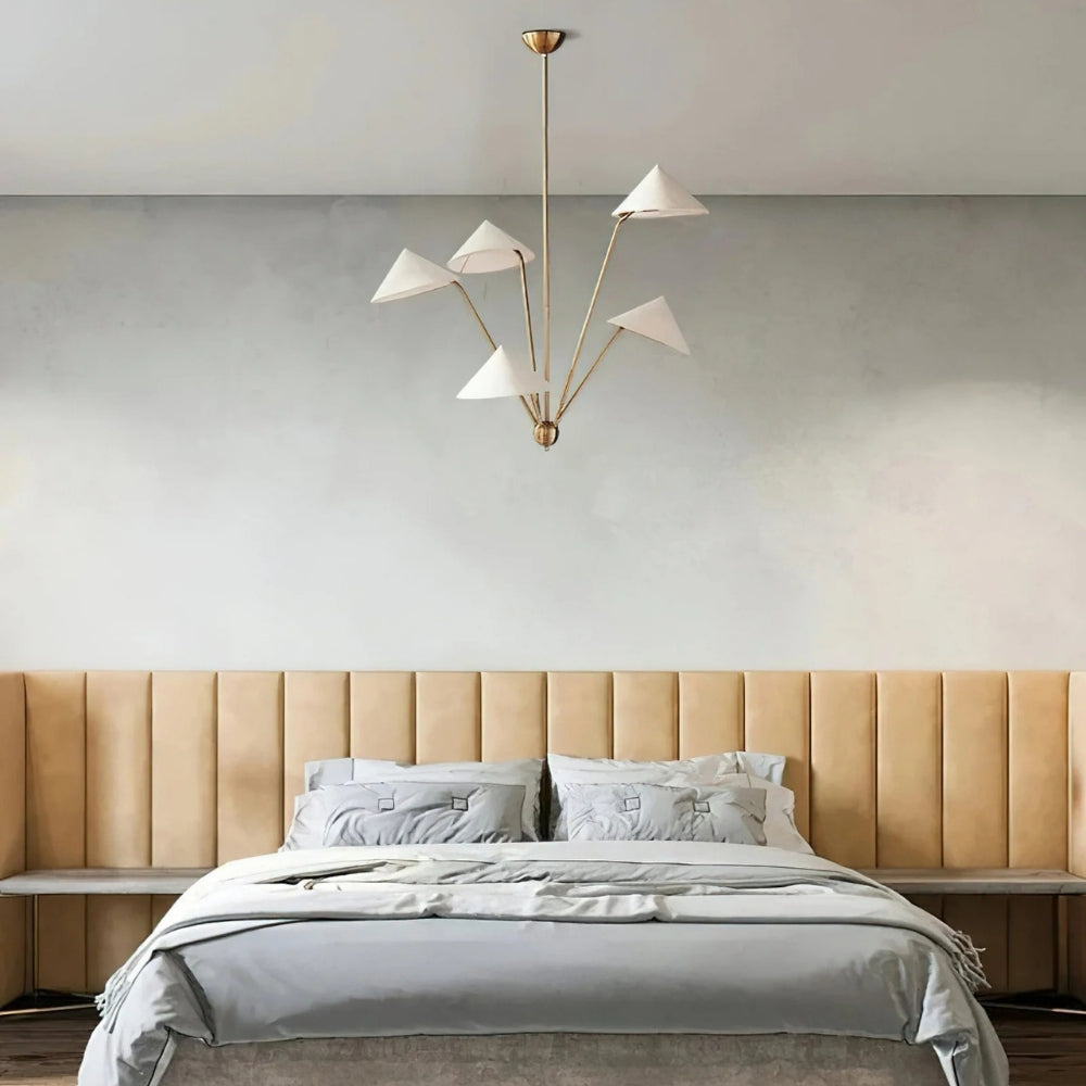 5 Arm Wabi Sabi Cone Fabric Ceiling Light