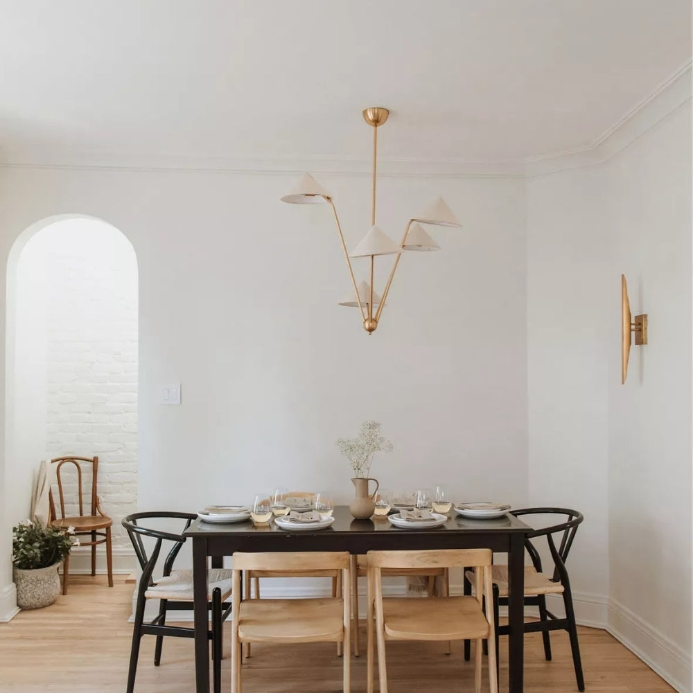 5 Arm Wabi Sabi Cone Fabric Ceiling Light