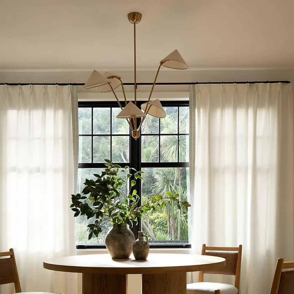 5 Arm Wabi Sabi Cone Fabric Ceiling Light