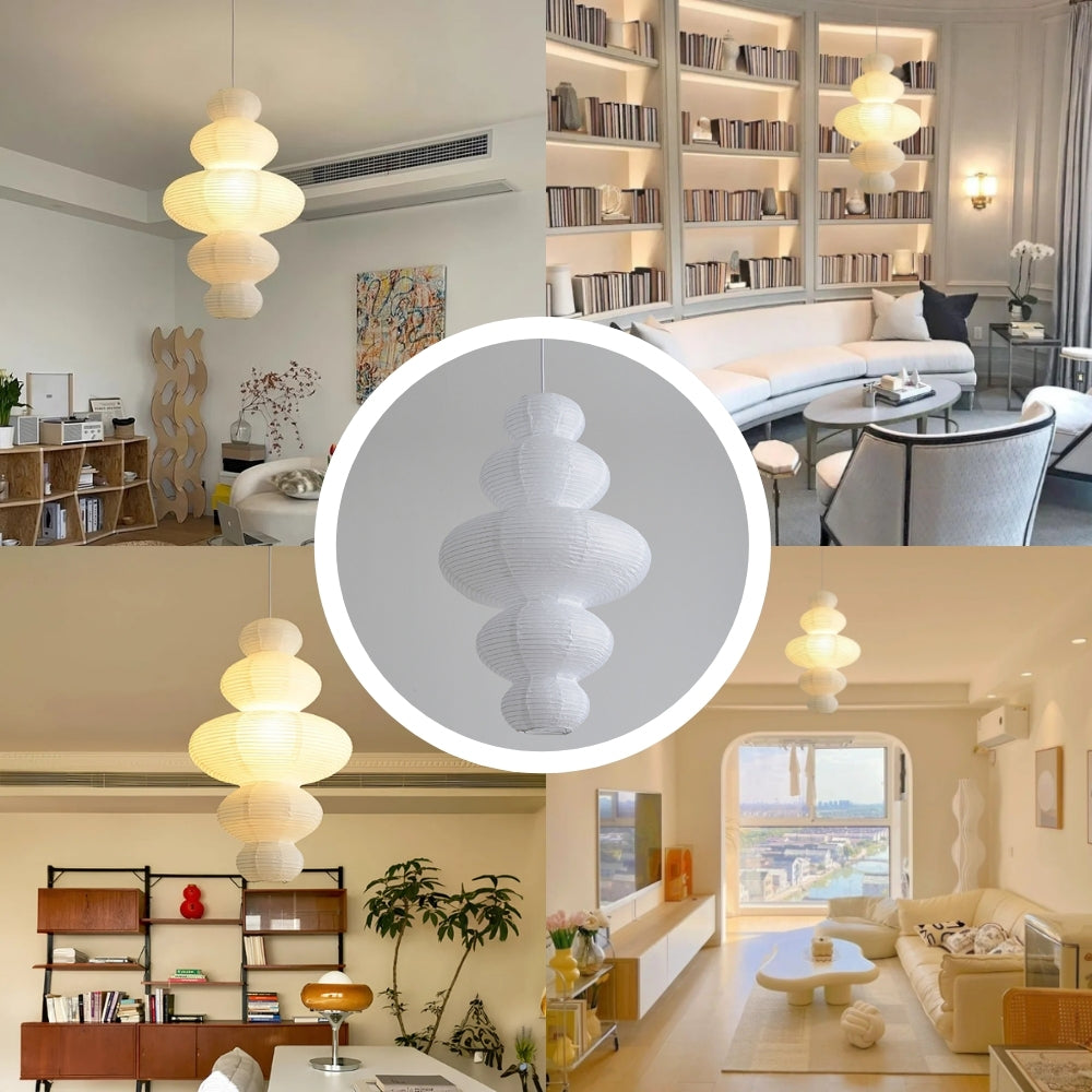 Akari Juni Japanese Wabi Sabi Paper Pendant Light