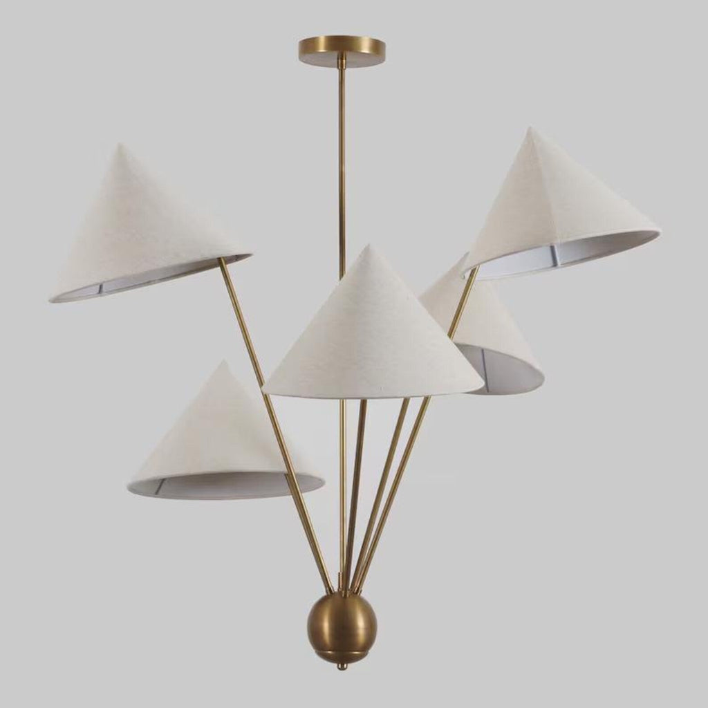5 Arm Wabi Sabi Cone Fabric Ceiling Light