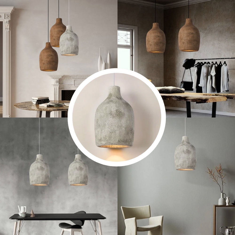 Vase Ceramic Resin Wabi Sabi Pendant Light