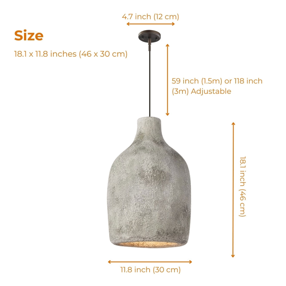 Vase Ceramic Resin Wabi Sabi Pendant Light