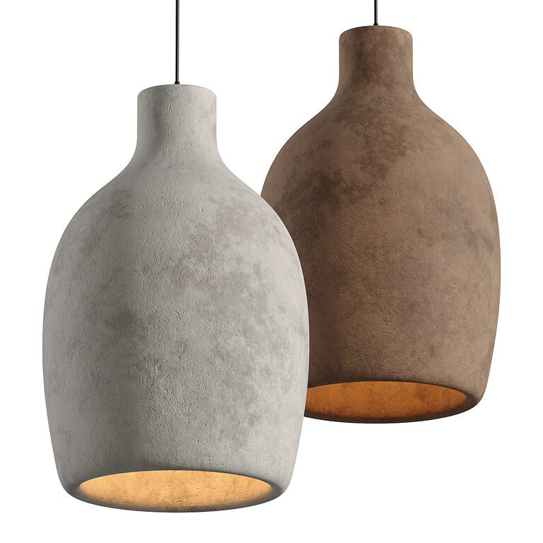 Vase Ceramic Resin Wabi Sabi Pendant Light