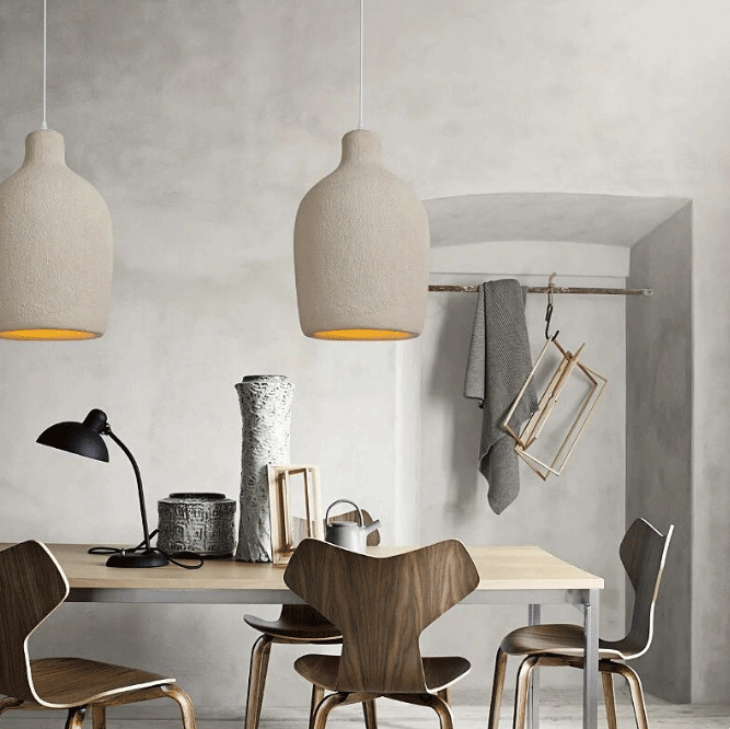 Ebony Wabi Sabi Cylinder Pendant Light