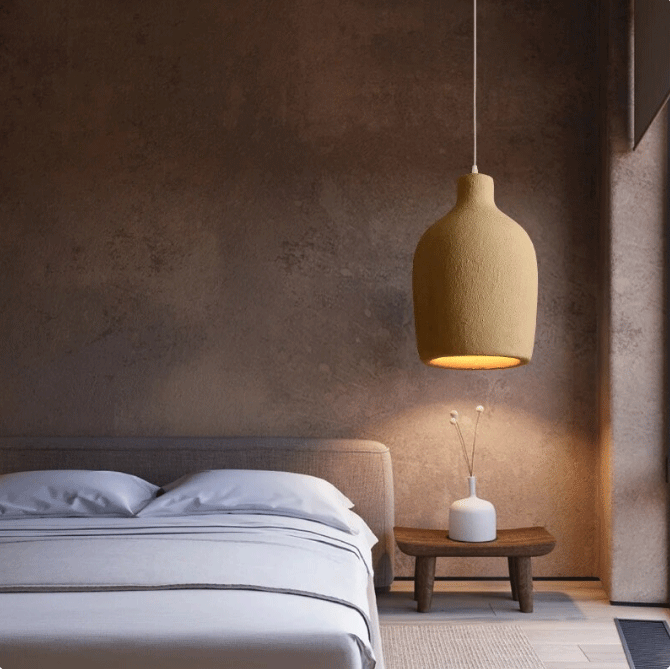 Ebony Wabi Sabi Cylinder Pendant Light