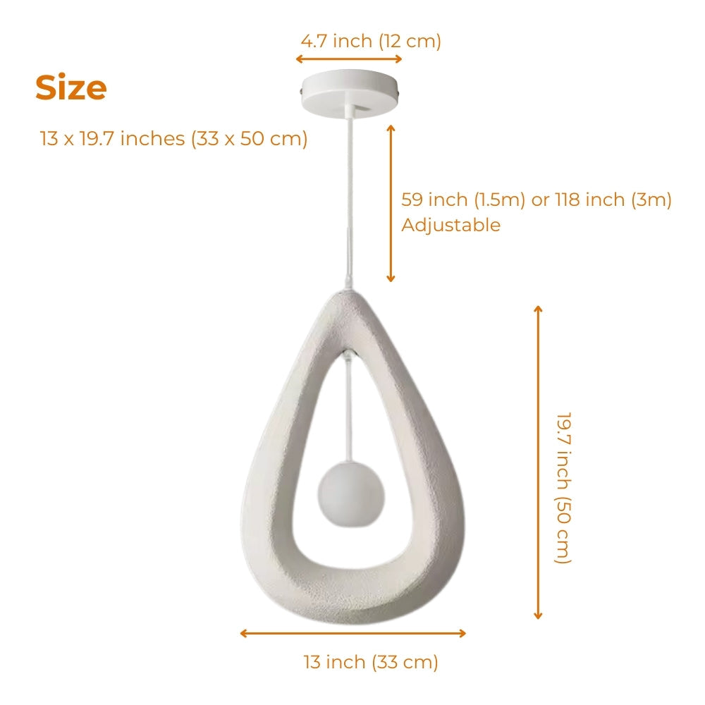 Wabi Sabi Modern Teardrop Pendant Light