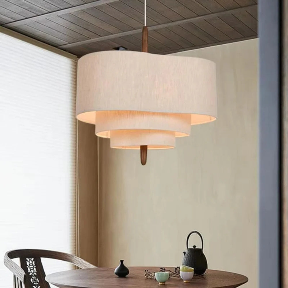 Pebble Wabi Sabi Fabric Pendant Light