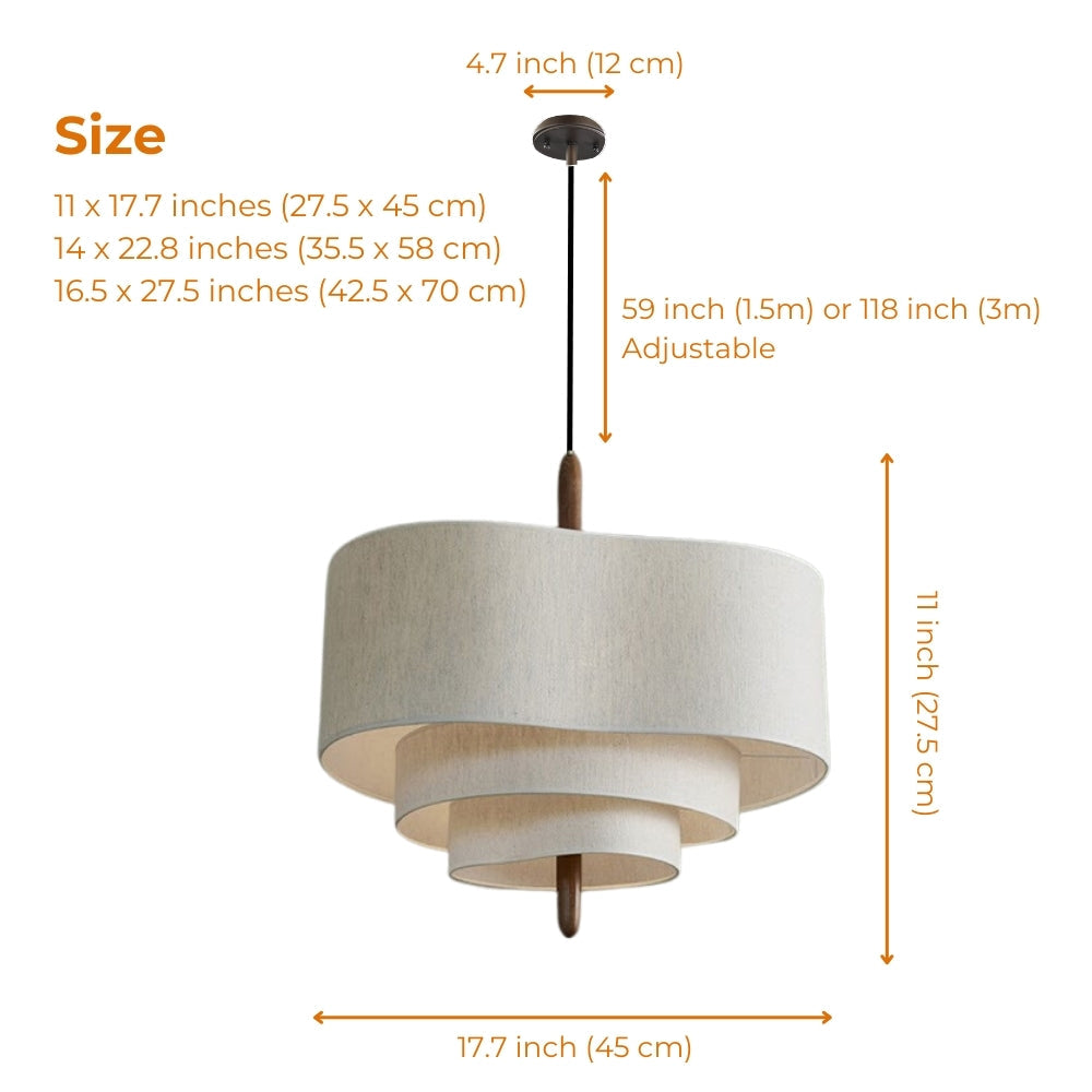 Pebble Wabi Sabi Fabric Pendant Light