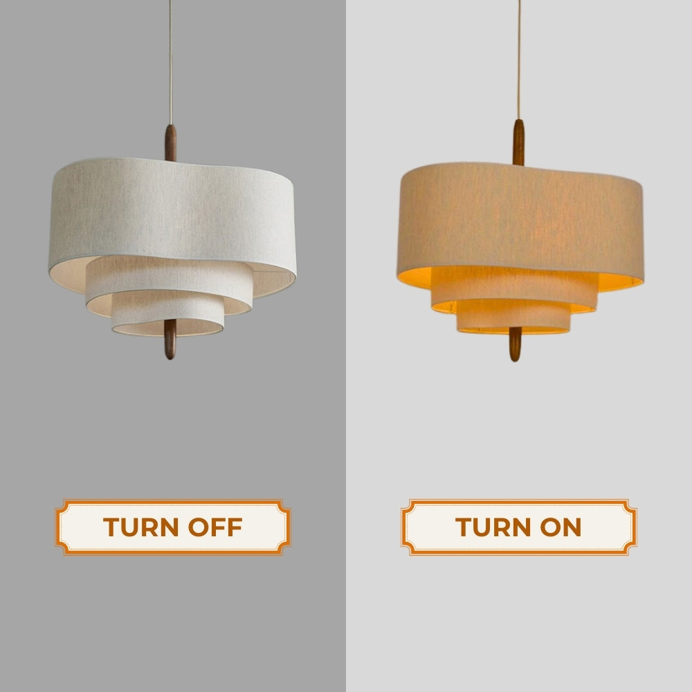 Pebble Wabi Sabi Fabric Pendant Light