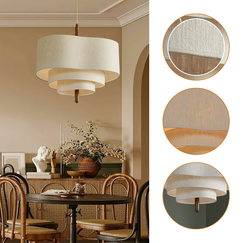 Pebble Wabi Sabi Fabric Pendant Light