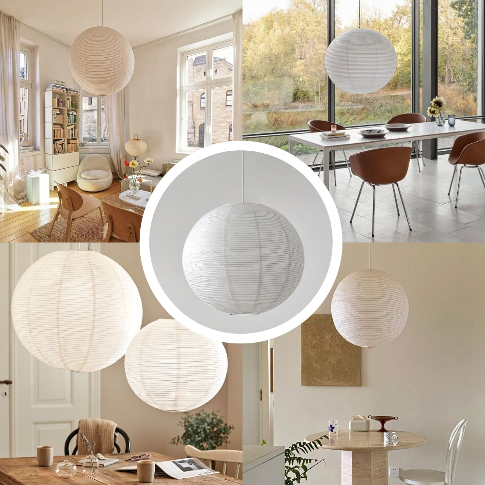 Japanese Wabi Sabi Rice Paper Ball Pendant Light