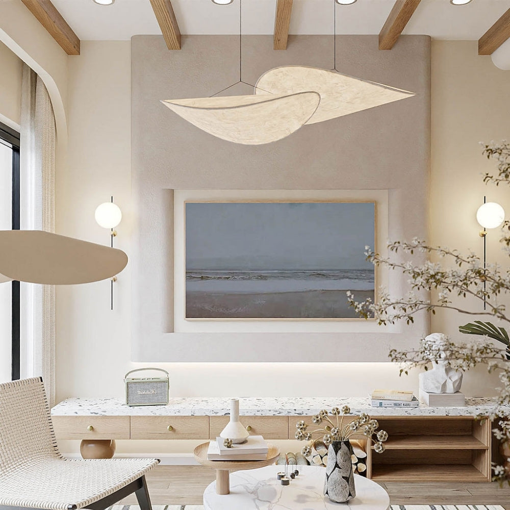 Tense Cloud Japanese Wabi Sabi Silk Pendant Light