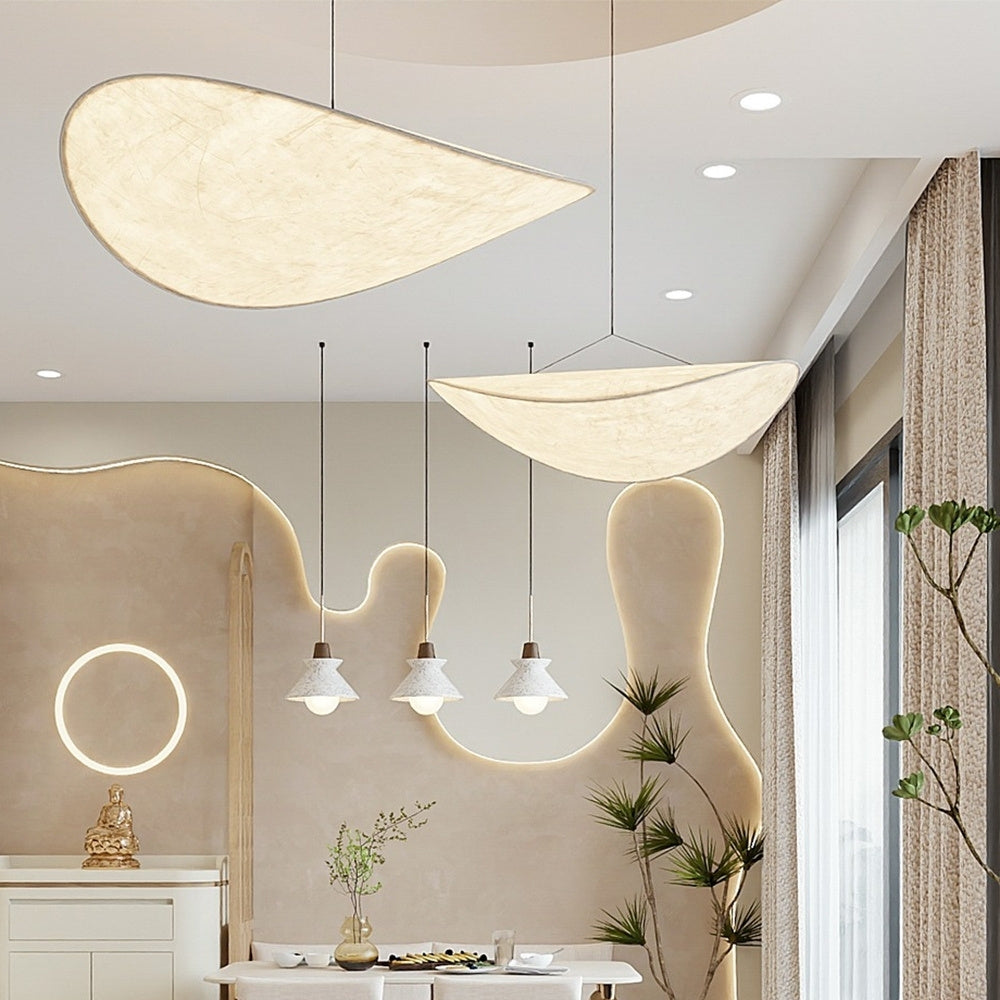 Tense Cloud Japanese Wabi Sabi Silk Pendant Light
