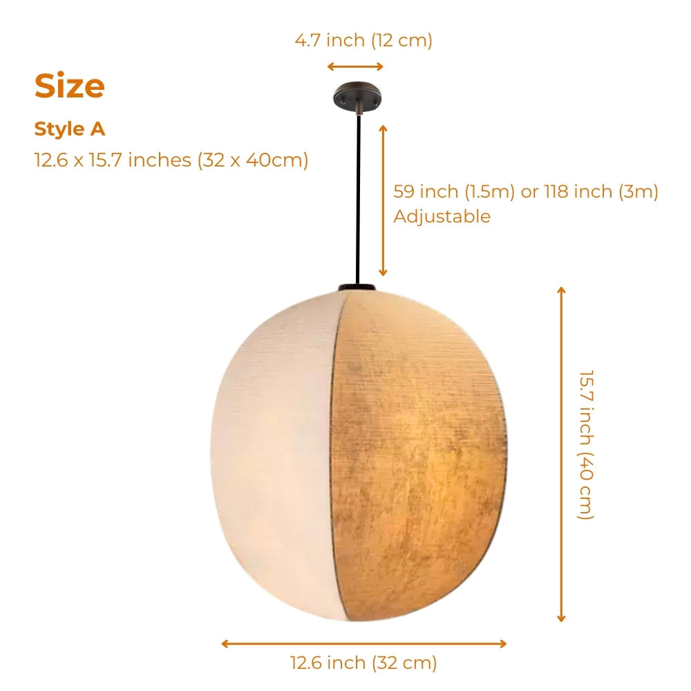 Set 3 Japanese Wabi Sabi Silk Lantern Pendant Light