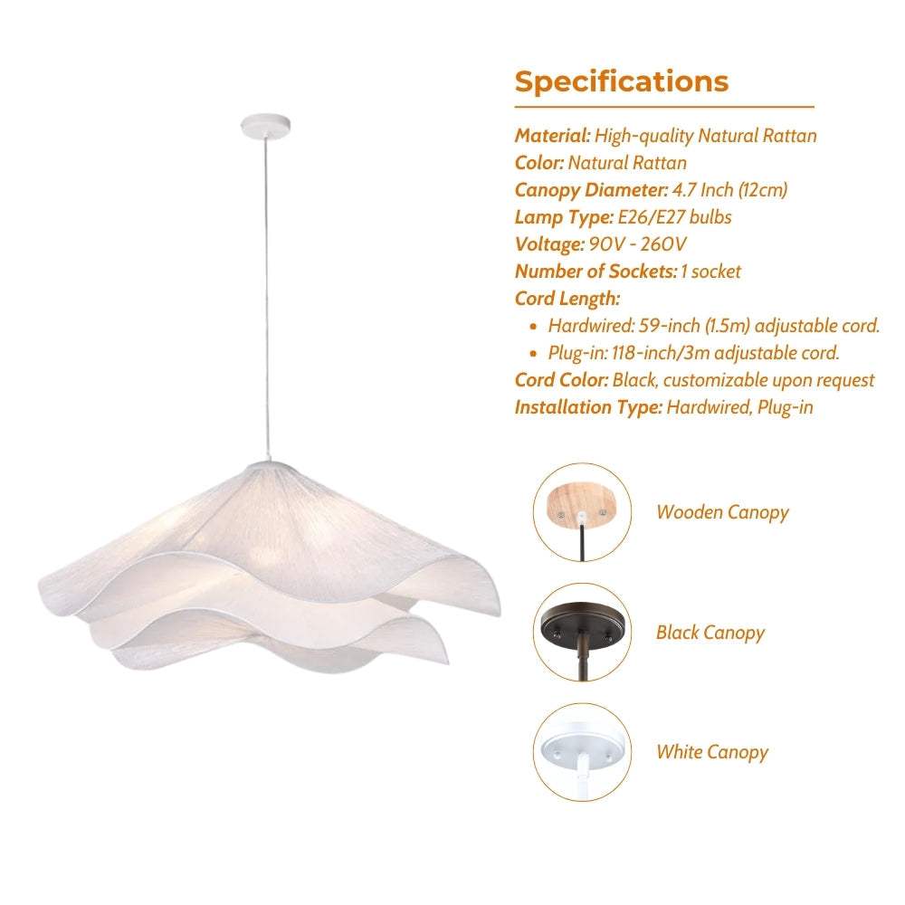 Lia Wabi Sabi Fabric Pendant Light
