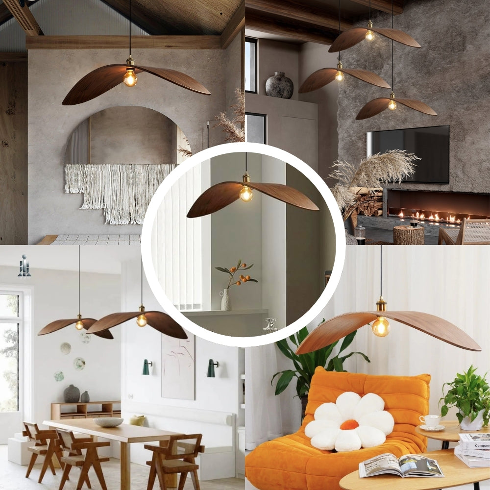 Flying Bird Wabi Sabi Wood Pendant Light