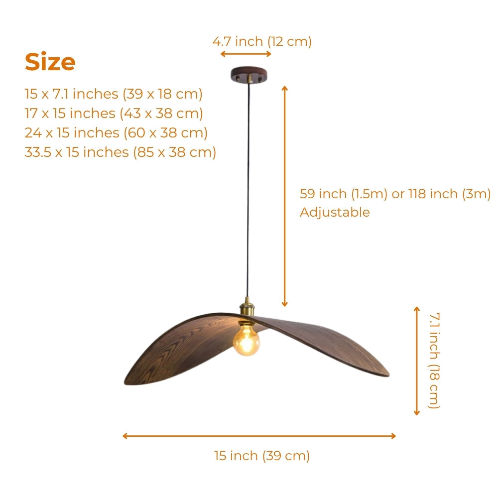 Flying Bird Wabi Sabi Wood Pendant Light