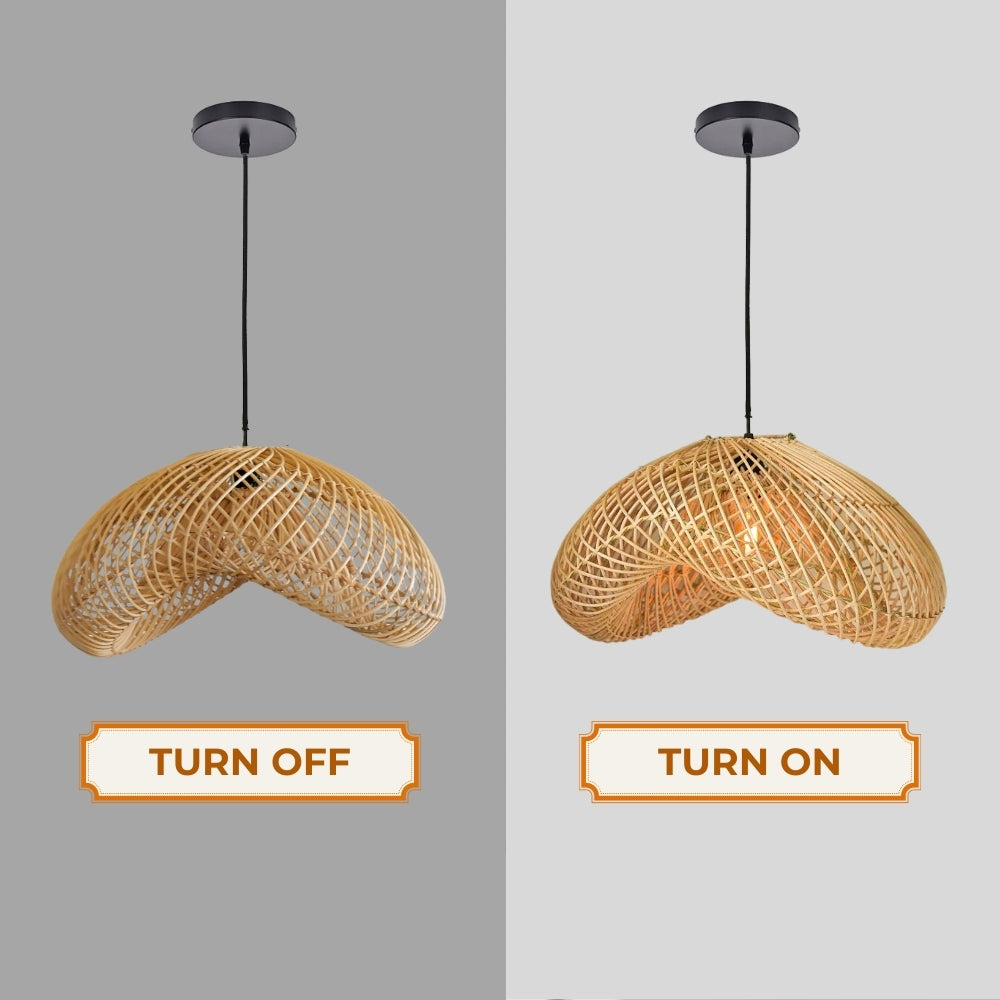 Generis Wabi Sabi Wave Rattan Pendant Light