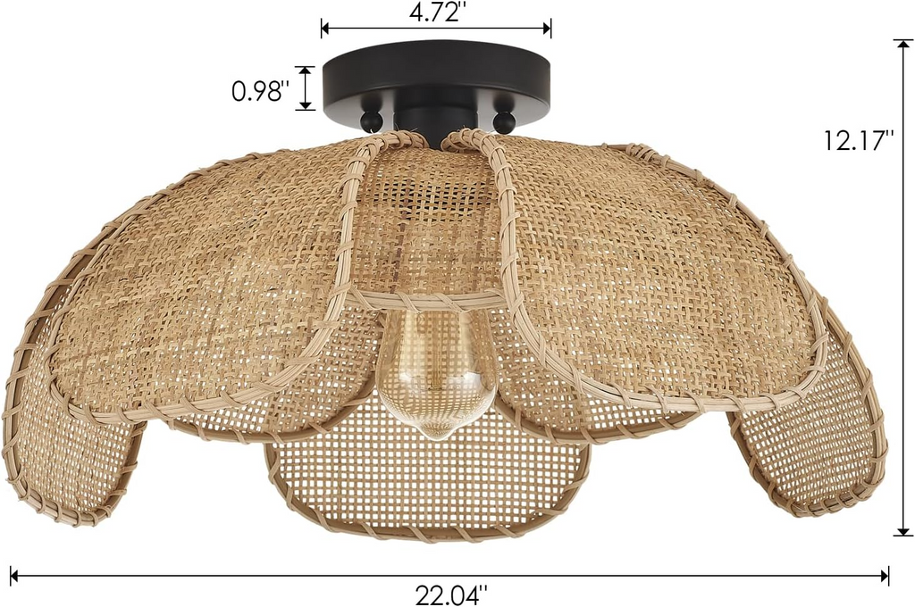 Willa Rattan Flower Ceiling Light
