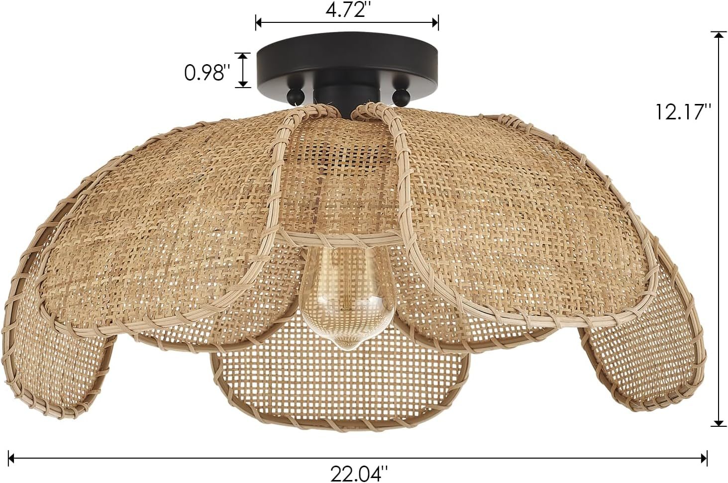 Willa Rattan Flower Ceiling Light