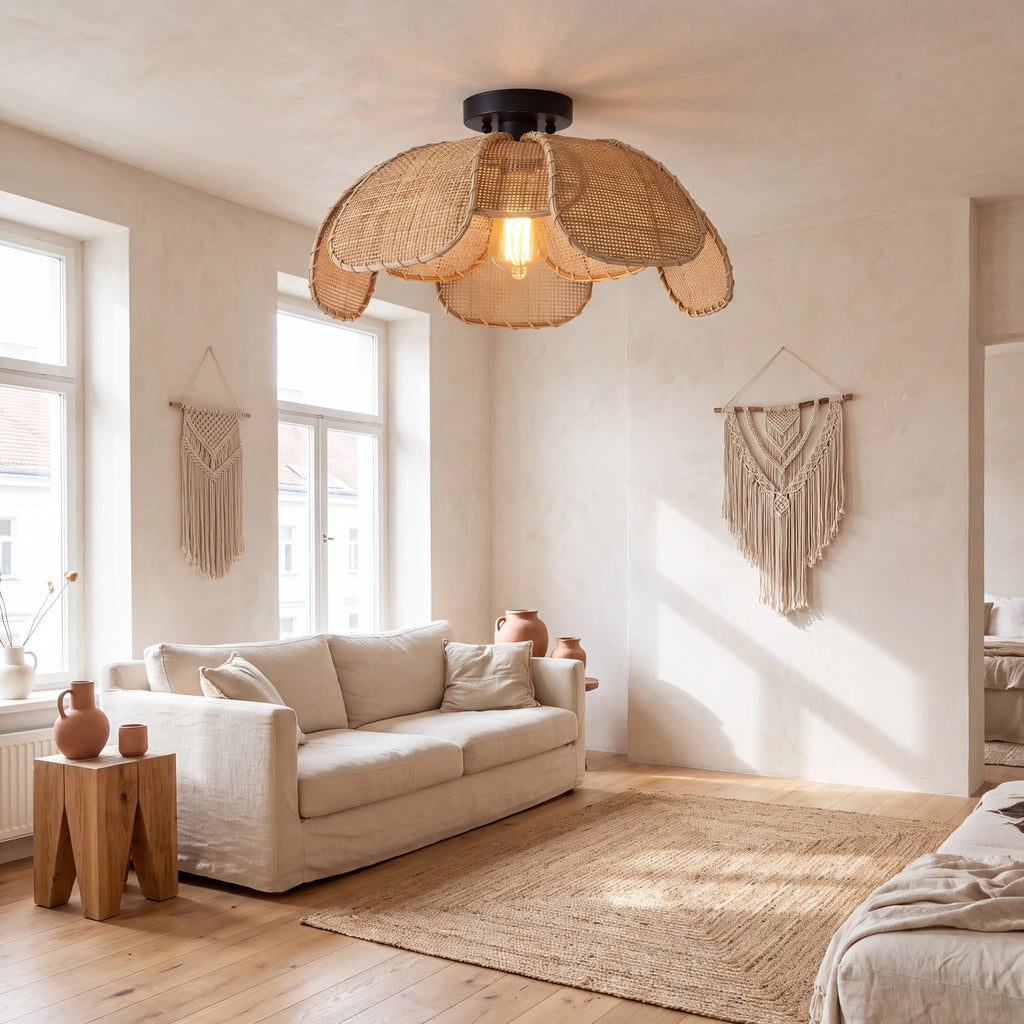 Willa Rattan Flower Ceiling Light
