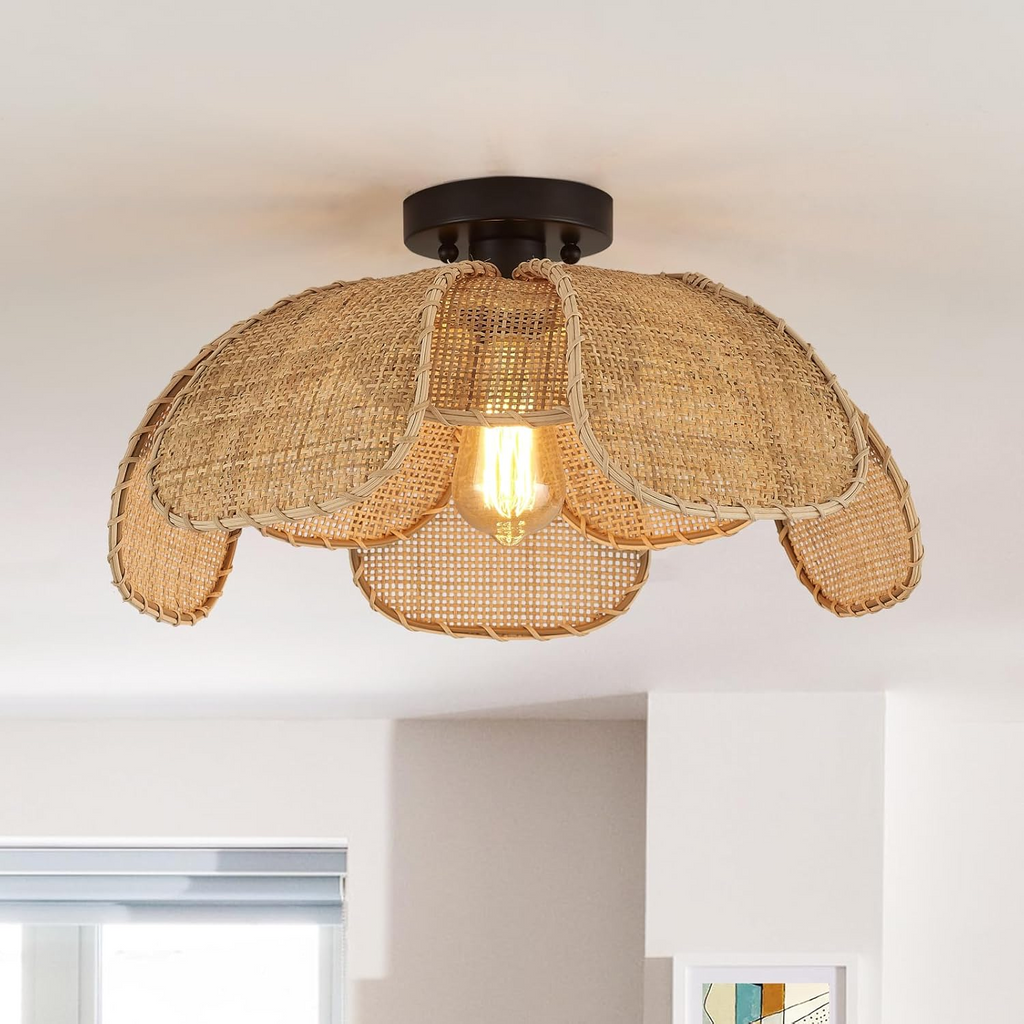Willa Rattan Flower Ceiling Light