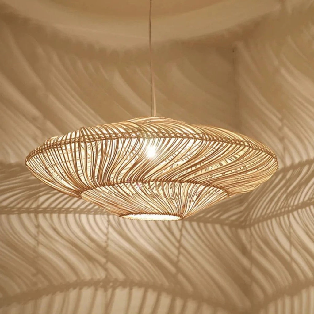 Flying Saucer Black Rattan Pendants