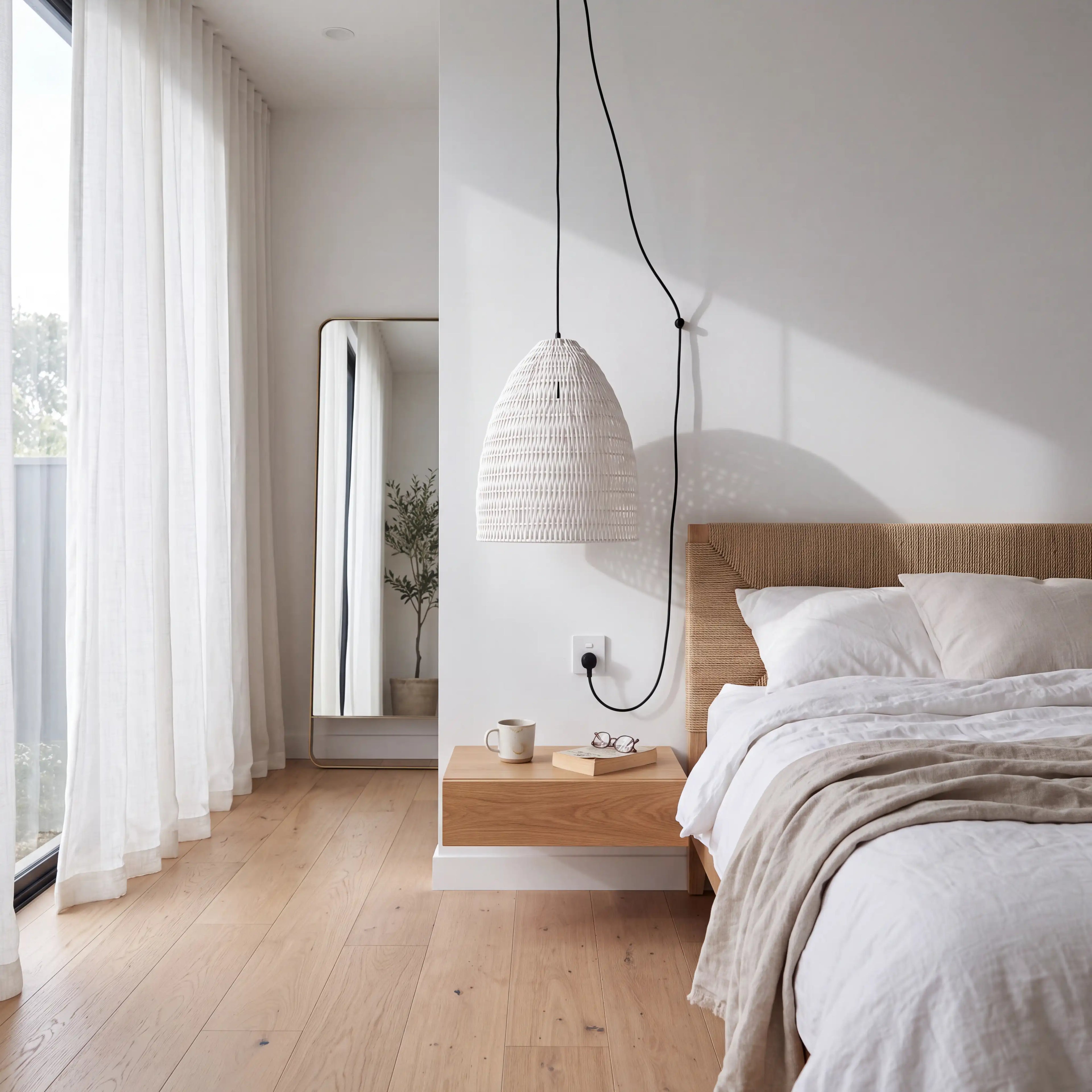 Yujidao White Bamboo Pendant Light Shade
