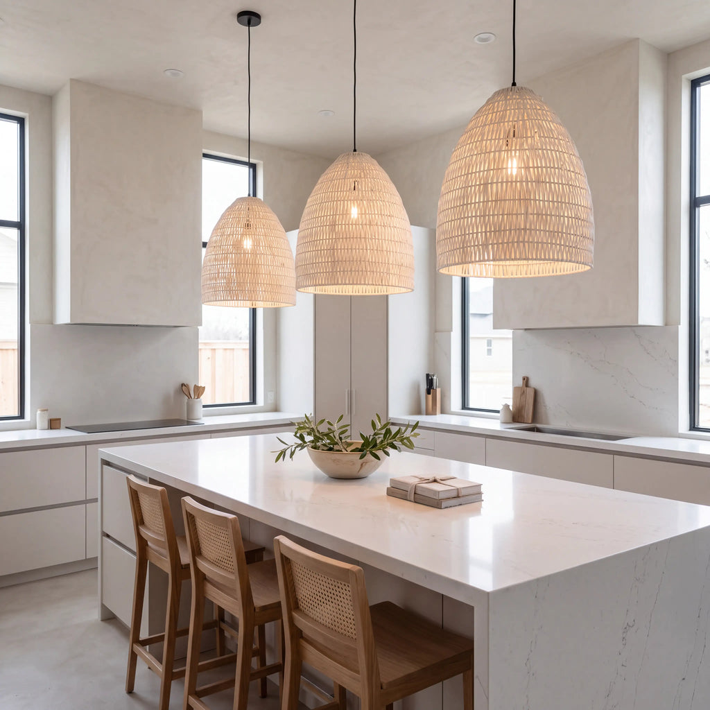 Yujidao White Bamboo Pendant Light Shade
