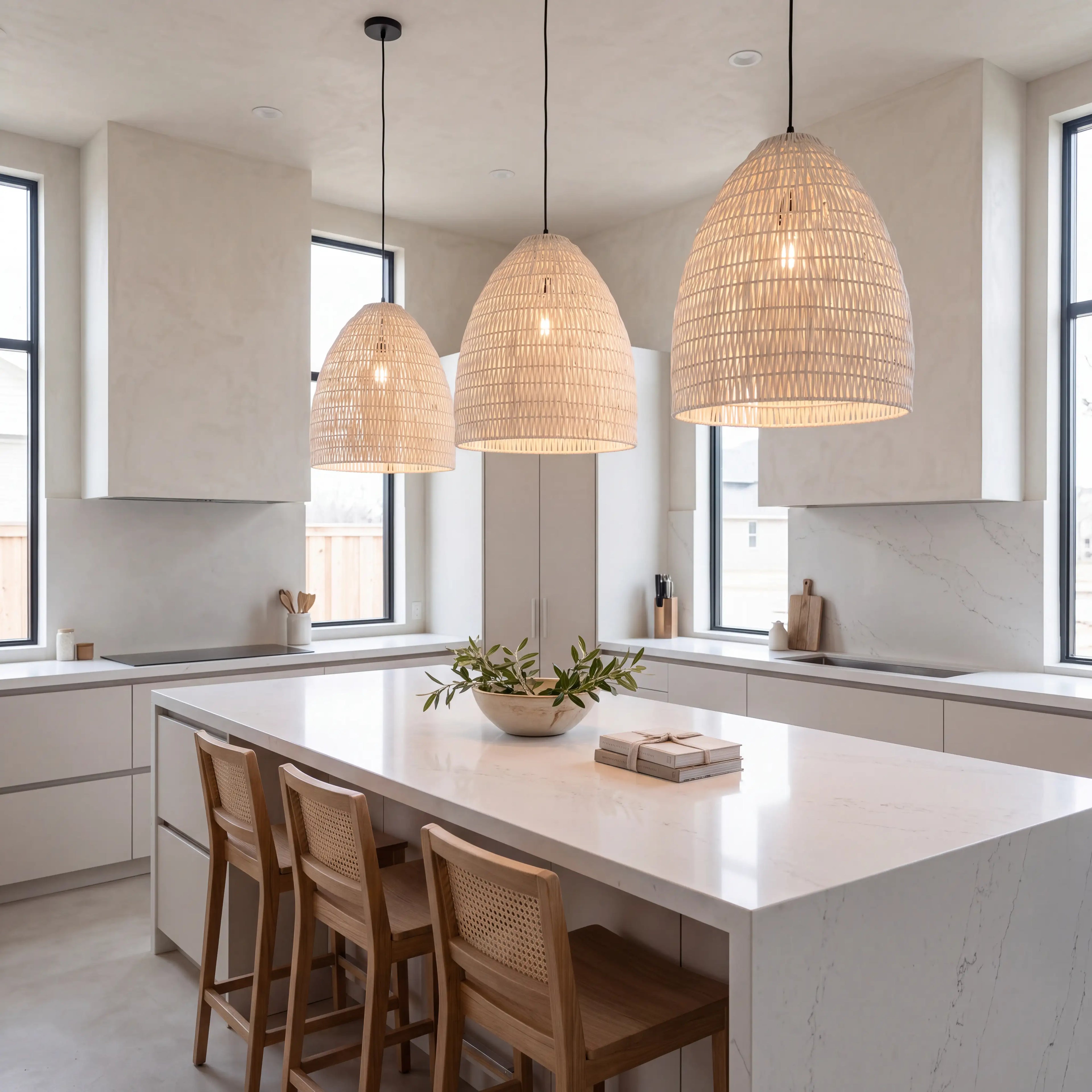 Yujidao White Bamboo Pendant Light Shade
