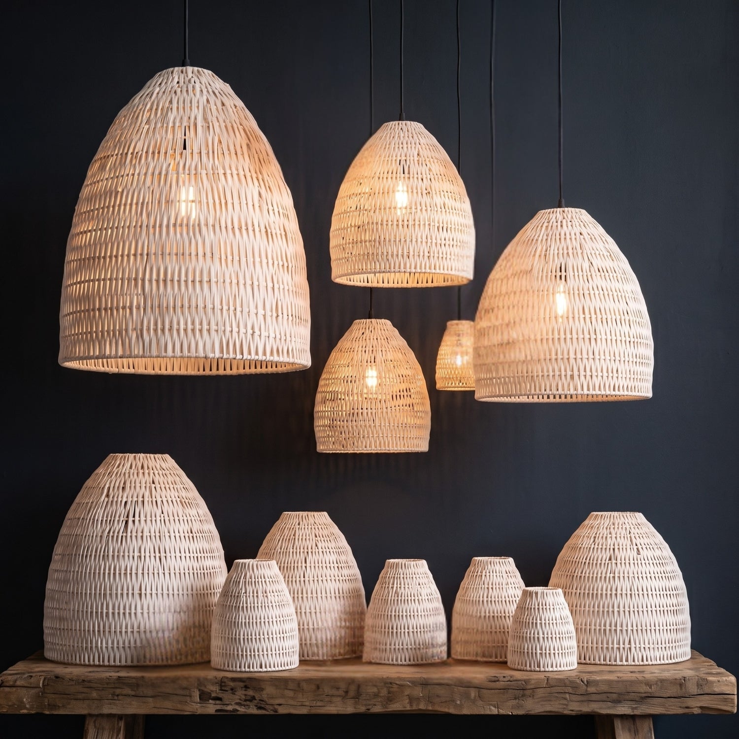 Yujidao White Bamboo Pendant Light Shade