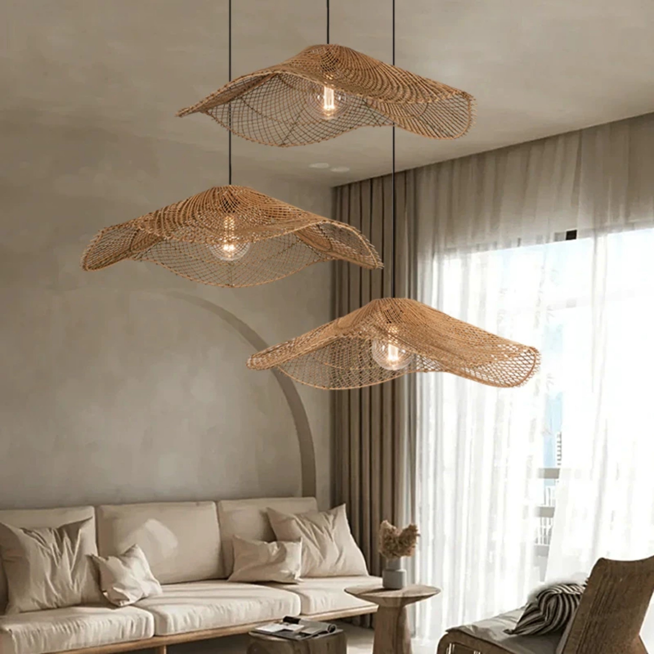 Chapeau Modern Rattan Ceiling Light